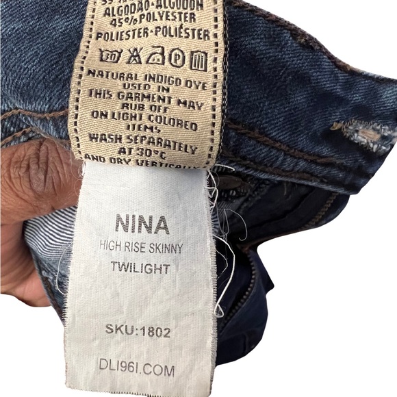 DL1961 Nina High Rise Skinny Jeans Twilight Wash Size 29 (Runs small) - Picture 5 of 9